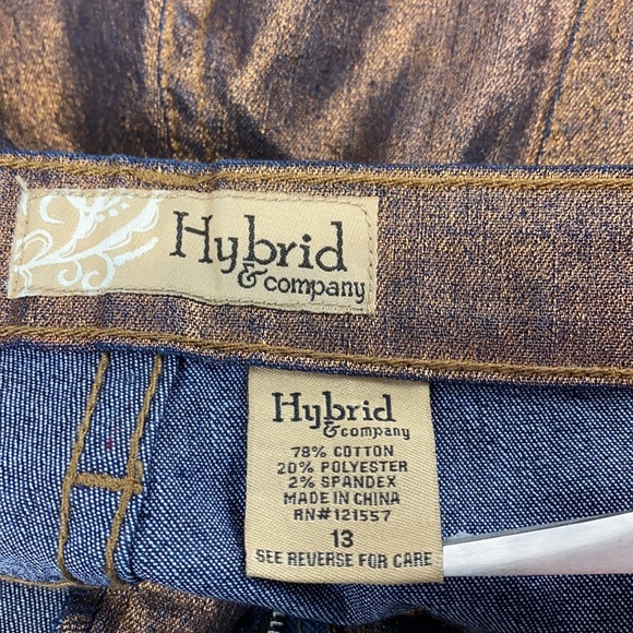 HYBRID & COMPANY METALLIC BRONZE JEANS SIZE 13 Jr - Picture 8 of 8